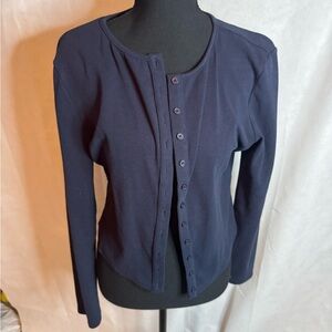 Cider Navy Button-Front Women's Top